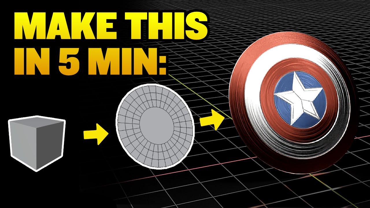 FASTEST Way To Model Captain America's Shield in Blender