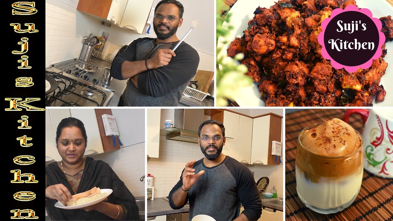 Casual day during Lockdown||Husband’s breakfast Cooking || நாட்டுக் கோழி வறுவல் & மிளகு ரசம்