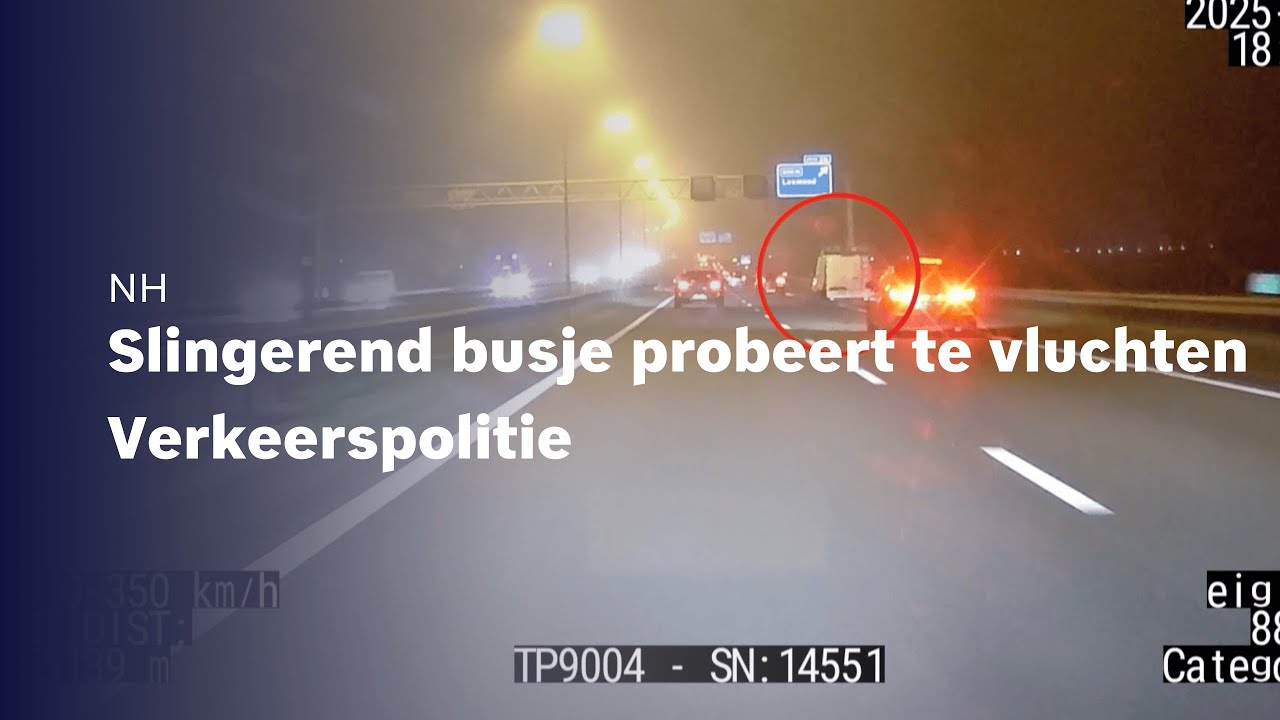 Slingerend busje probeert te vluchten - verkeerspolitie