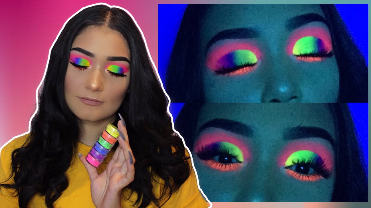 MAQUILLAJE NEON CON TORRE DE PIGMENTOS