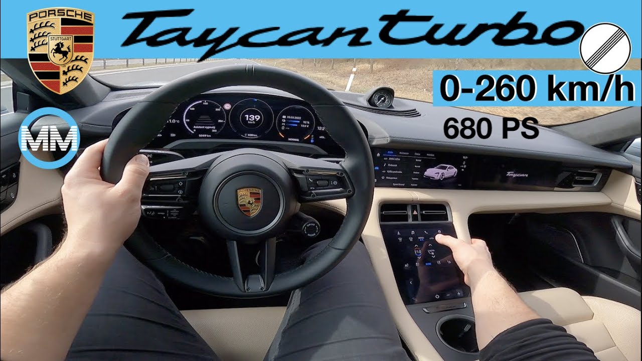 Porsche Taycan Turbo POV Test Drive + Acceleration 0-260 km/h - TOP SPEED