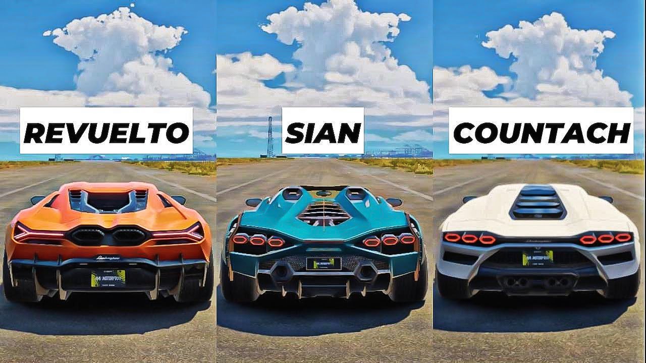 THE CREW MOTORFAST -  Lamborghini Revuelto VS Lamborghini Sian Roadster VS Lamborghini Countach