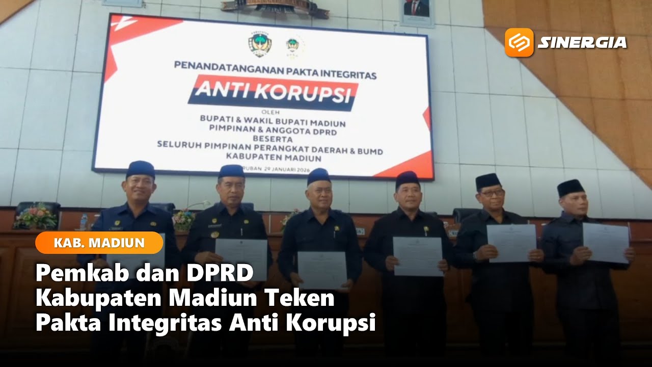 KAB. MADIUN - Pemkab dan DPRD Madiun Teken Pakta Integritas Anti Korupsi