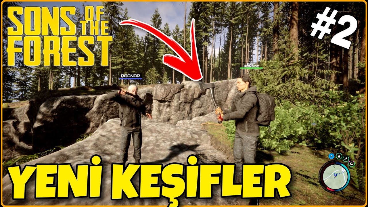 ADADA KEŞFE ÇIKTIK! NAVİGASYONU TAKİP EDEREK BÜYÜK BALTA BULDUK / Sons of the forest #2