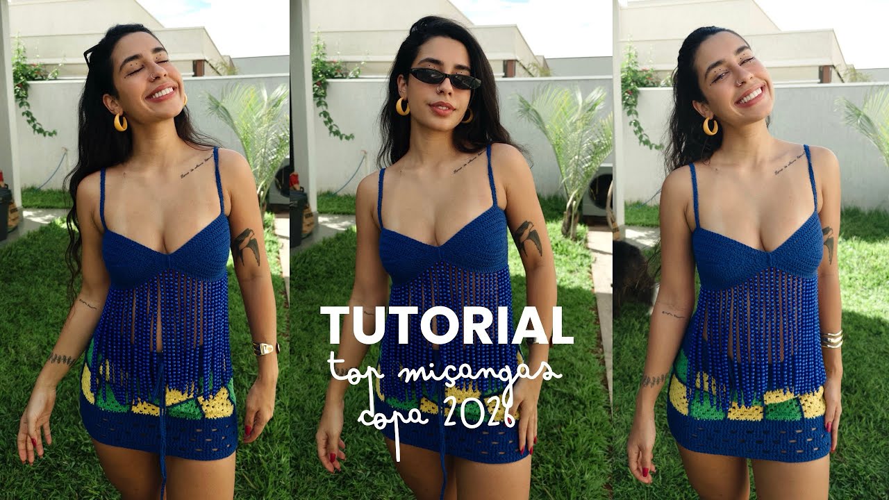 TOP de CROCHÊ com MIÇANGAS copa 2026 - crochet TUTORIAL - passo a passo