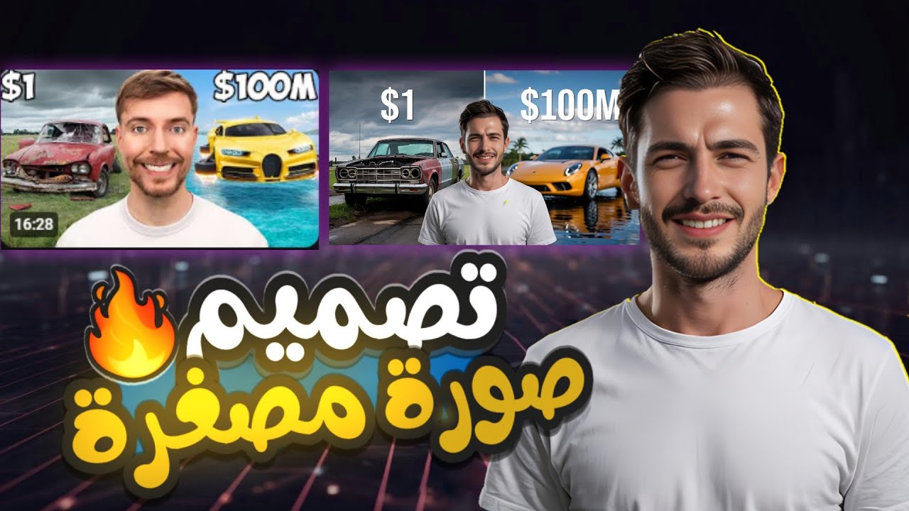 بالهاتف فقط ! تصميم صورة مصغرة تجذب ملايين المشاهدات مثل Mr Beast !🚀🔥