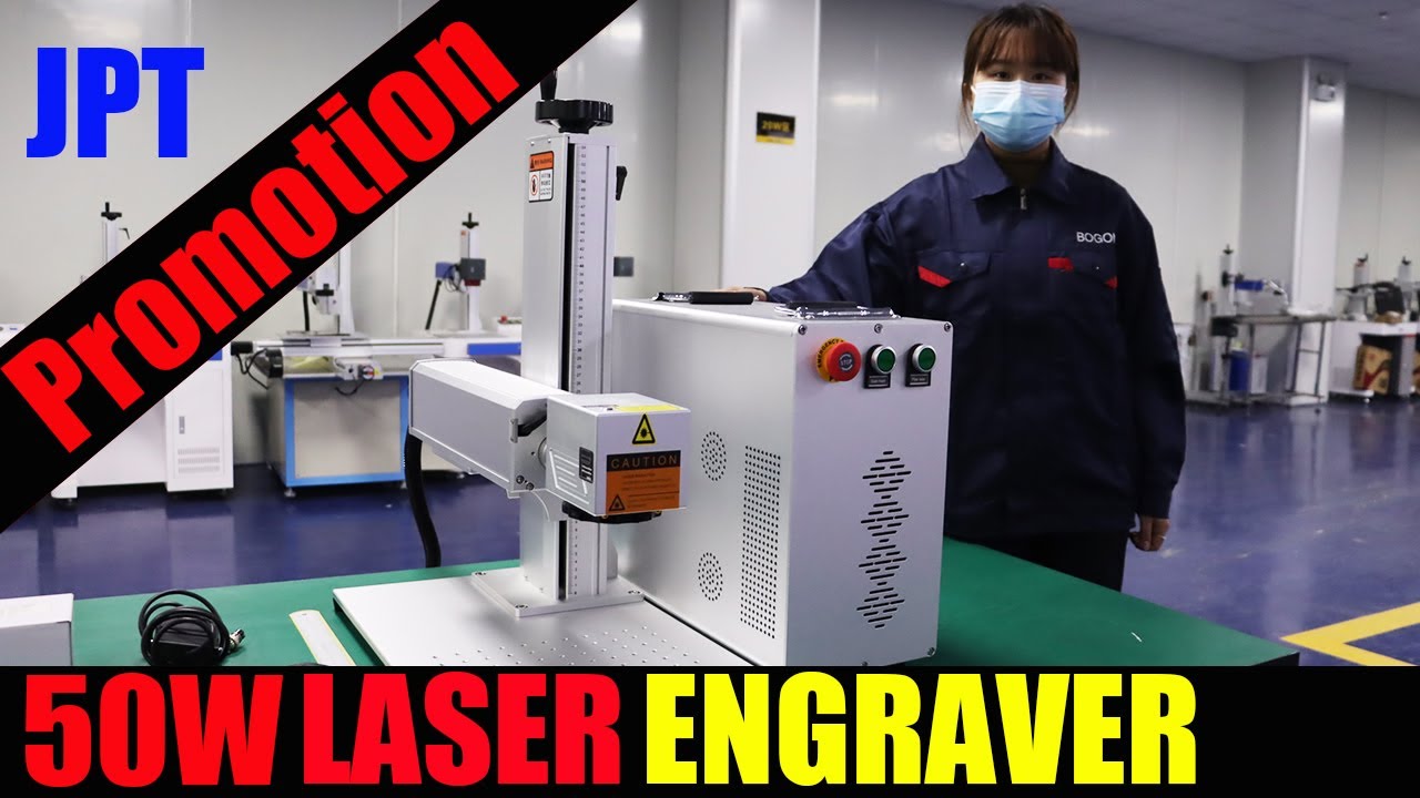 PROMOTION 50W JPT LASER ENGRAVING MACHINE | MOPA TECHNICAL FIBER LASER ENGRAVER FOR METAL & PLASTIC