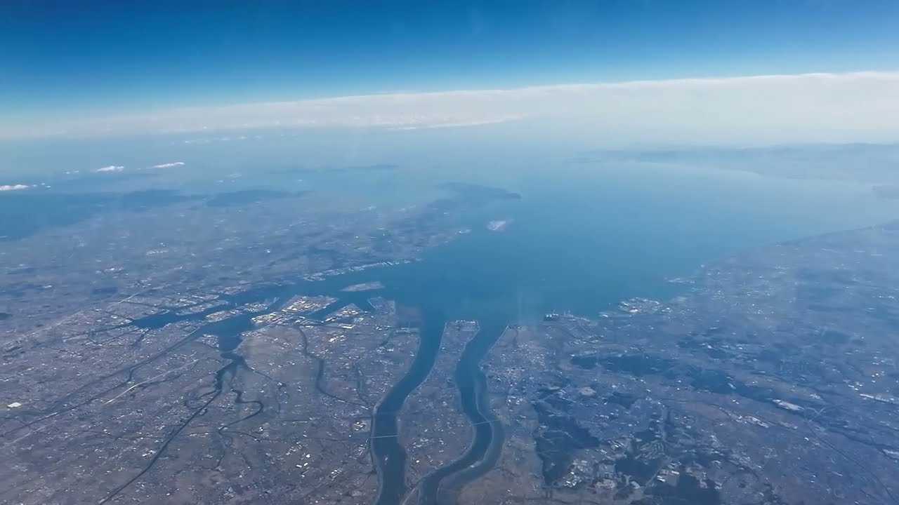 神戸空港から茨城空港までの空撮動画