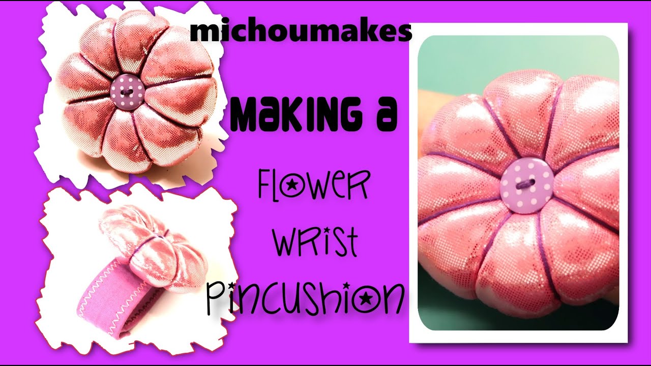 #scrapbuster gift ideas.  #Howto make an #easy flower wrist pincushion