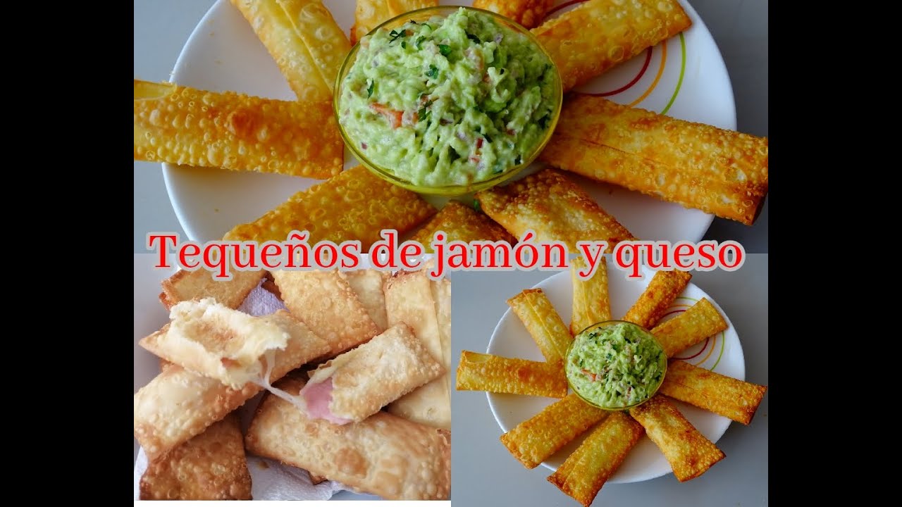 LOS MEJORES TEQUEÑOS DE JAMÓN Y QUESO PERUANOS . #RECETA FÁCIL ( con guacamole )