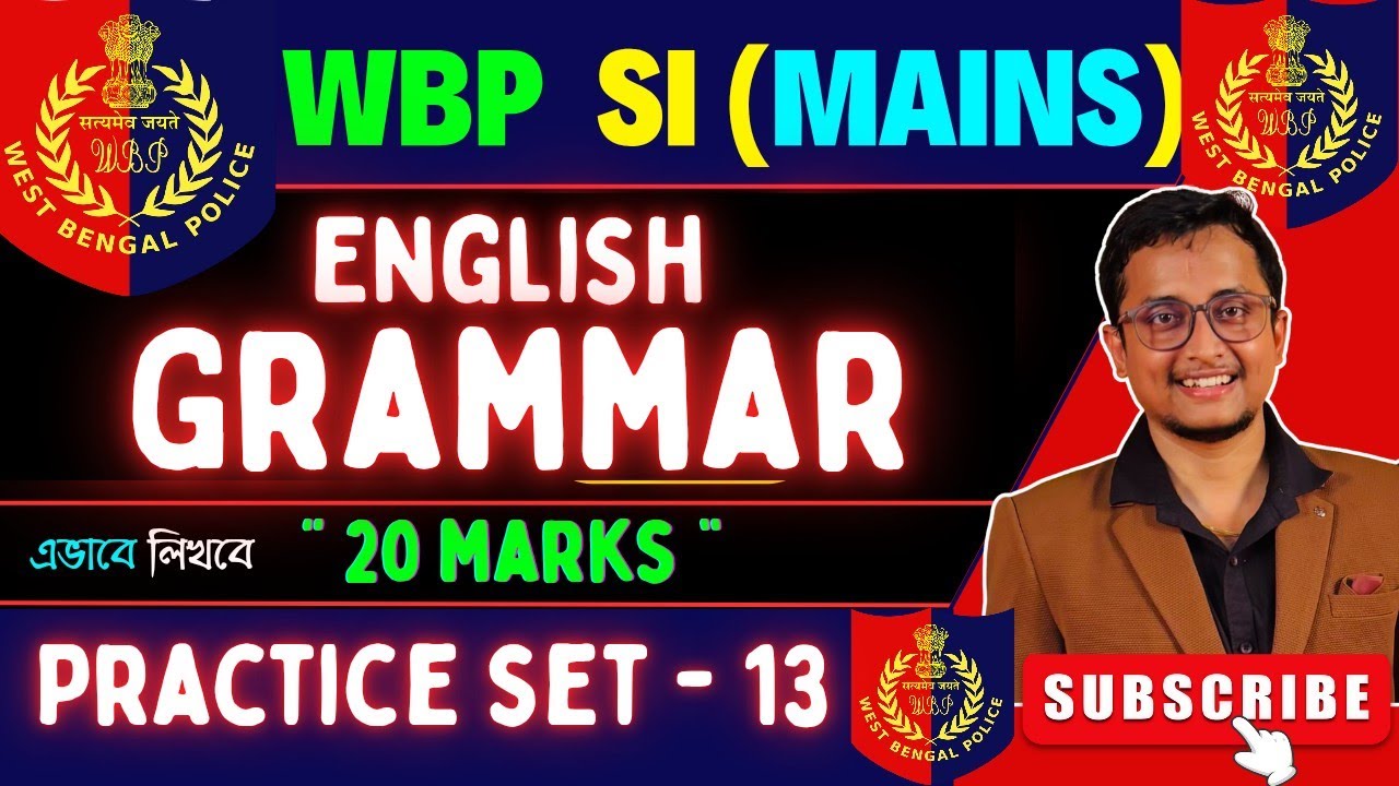 WBP SI (Mains) Preparation🔥| ENGLISH Practice SET- 13💥|