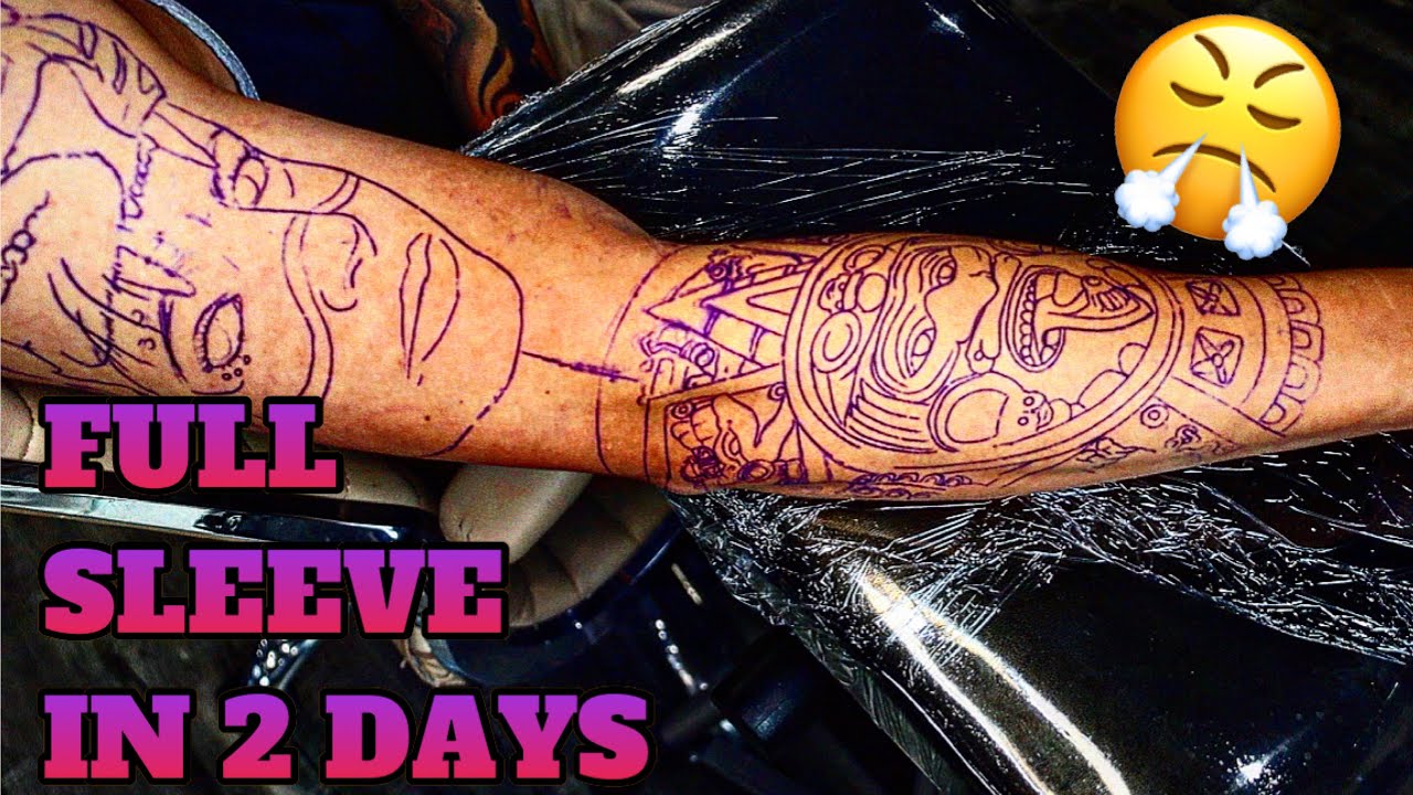 FULL SLEEVE IN 2 DAYS (can my client handle it?) 😎 tattoo tutorial by @mr.reyesink