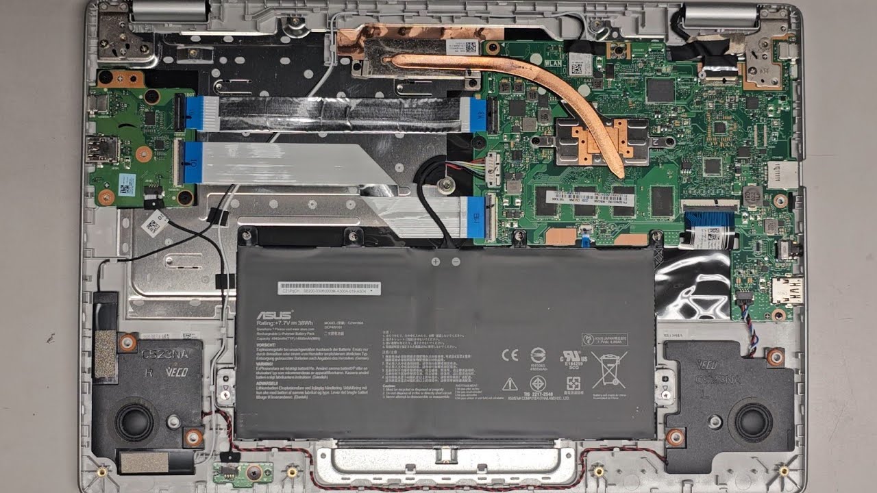 ASUS Chromebook C523N C523NA-IH44F Disassembly Not Upgradeable Battery Replacement Repair Quick Look