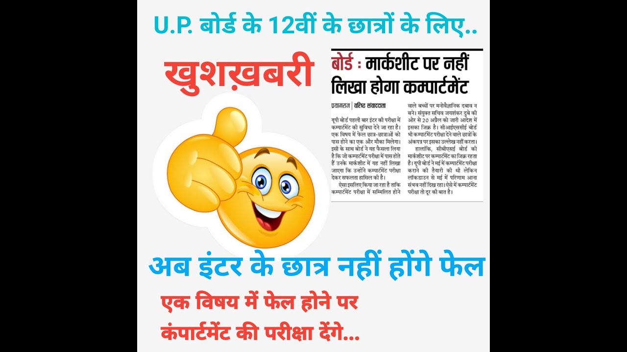 Up board result2020/Up board compartment exam2020