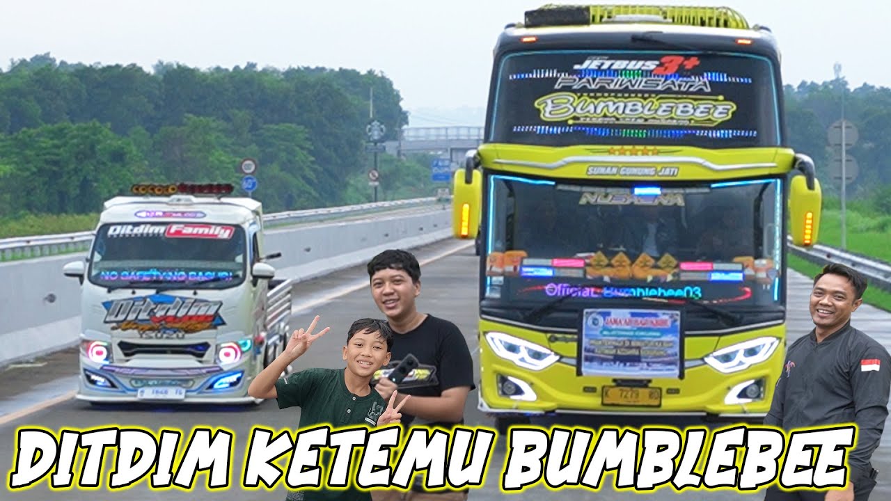DITDIM BERTEMU OM RUDI BUMBLEBEE BUS PECEL BALAP!! TRAGA DITDIM KONVOY BARENG BUS BUMBLEBEE