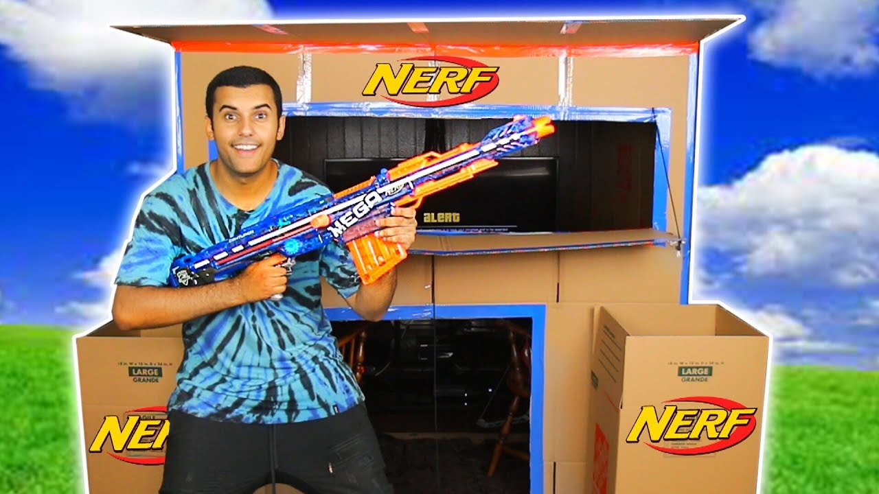 NERF BOX FORT CHALLENGE!! (ULTIMATE NERF ARSENAL)  *24 HOUR CHALLENGE*