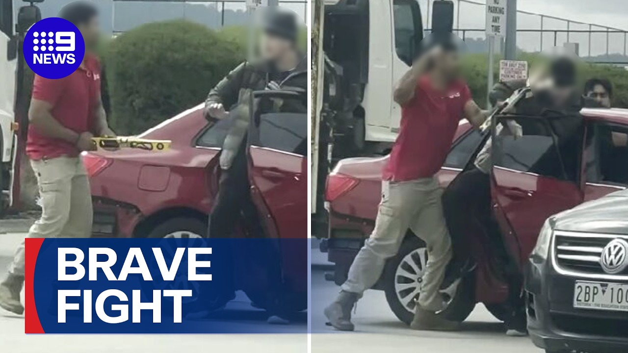 Two brave truck drivers take on armed carjackers | 9 News Australia
