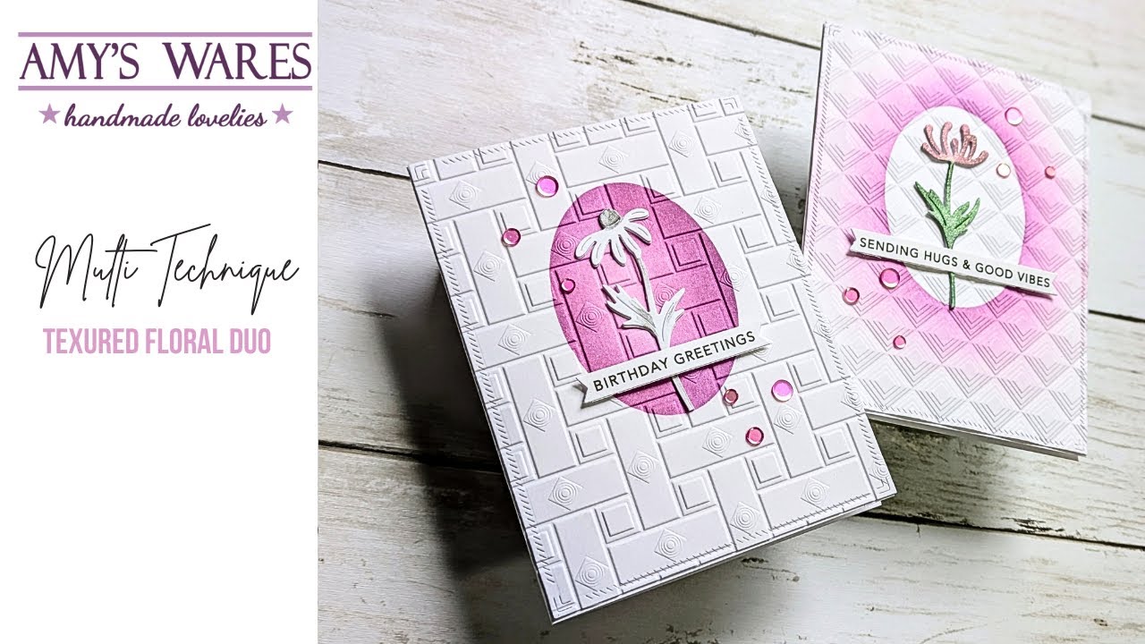 Masking, Embossing, Die Cutting OH MYYYY! Floral Card Duo! Time saving tips! Card Batching!