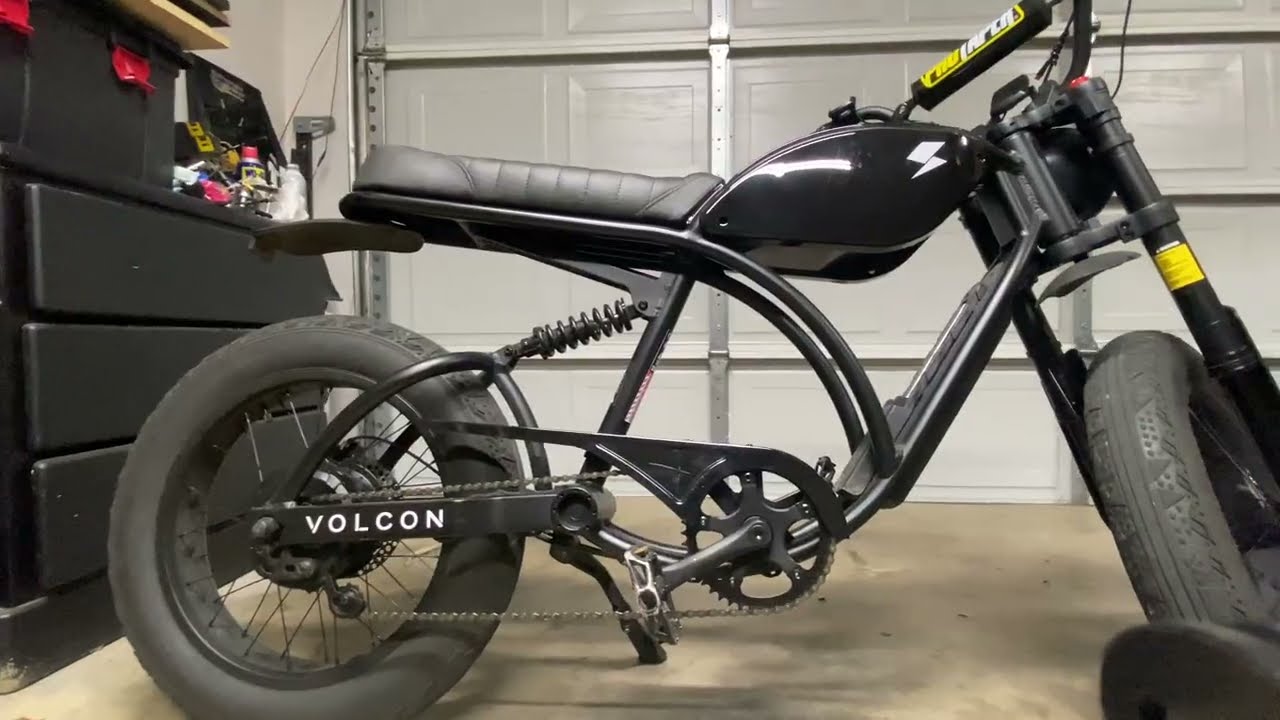 Volcon Brat O.C. Café racer seat install.