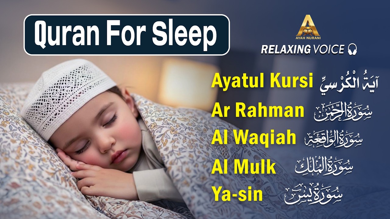 DEEP Relaxation Quran Recitation For Sleep | Surah Fatiha, Ayatul Kursi, Yasin, Rahman, Waqiah, Mulk