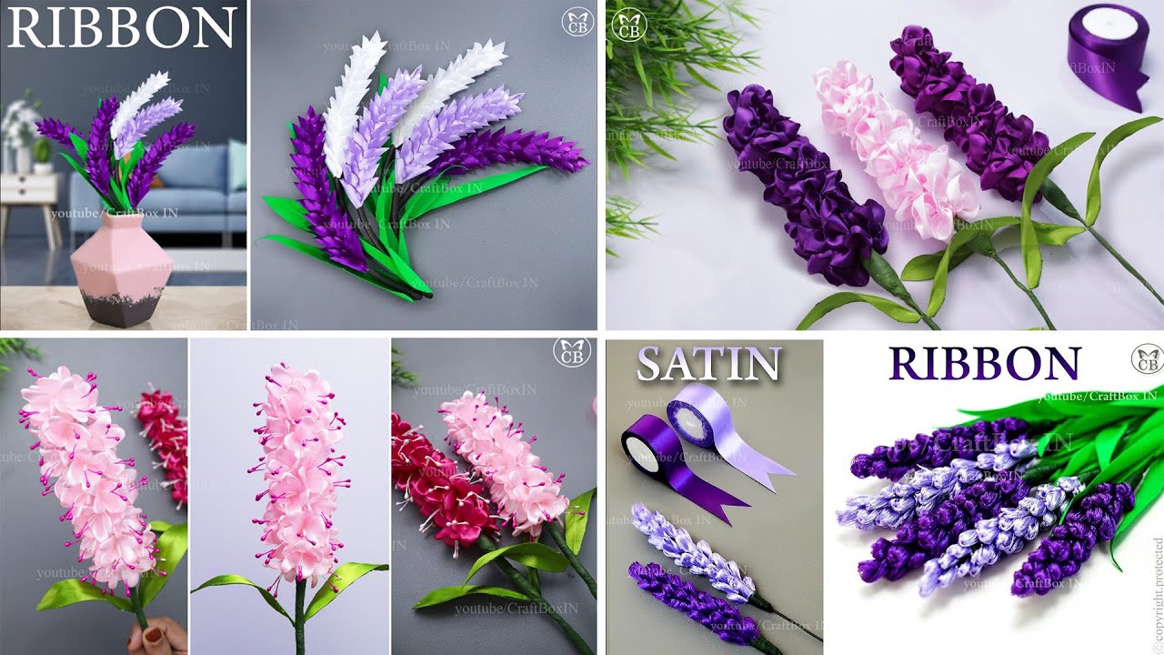BEST SATIN RIBBON FLOWERS | Bunga Lavender Dari Pita Satin | Lavender