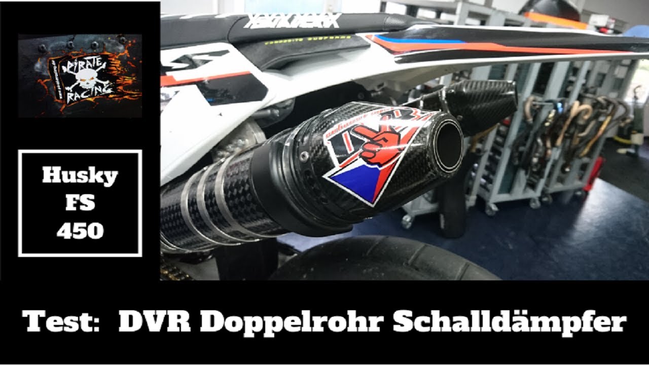 Husqvarna FS 450 SuperMoto  Schalldämpfer-Test: DVR Doppelrohr mit Vortex Steuergerät