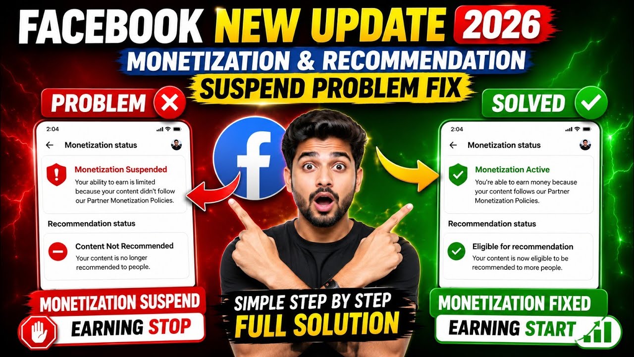 Facebook New Update Today || Fix Facebook Monetization & Recommendation Suspension 2026