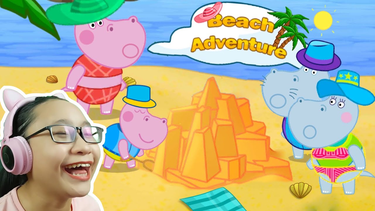 Hippo Beach Adventure!!! - I went on a Holiday with Hippo Peppa!!!