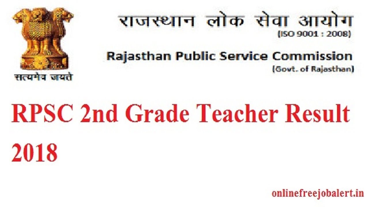 RPSC 2nd Grade Teacher Result 2018 | Check {Subject Wise} Result & Cut off
