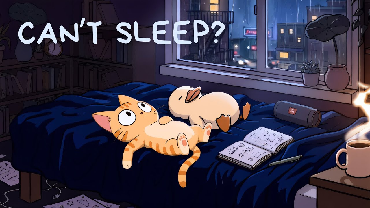 Can&rsquo;t Sleep? 🌙 | Rainy Night Lofi Jazz for Deep Sleep (2 Hours)