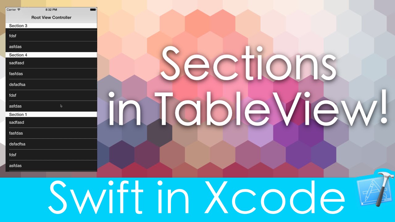 Sections in Table View! (Swift in Xcode)