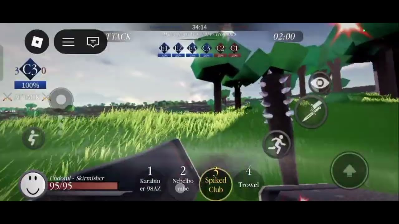 Playing Entrenched on Roblox 