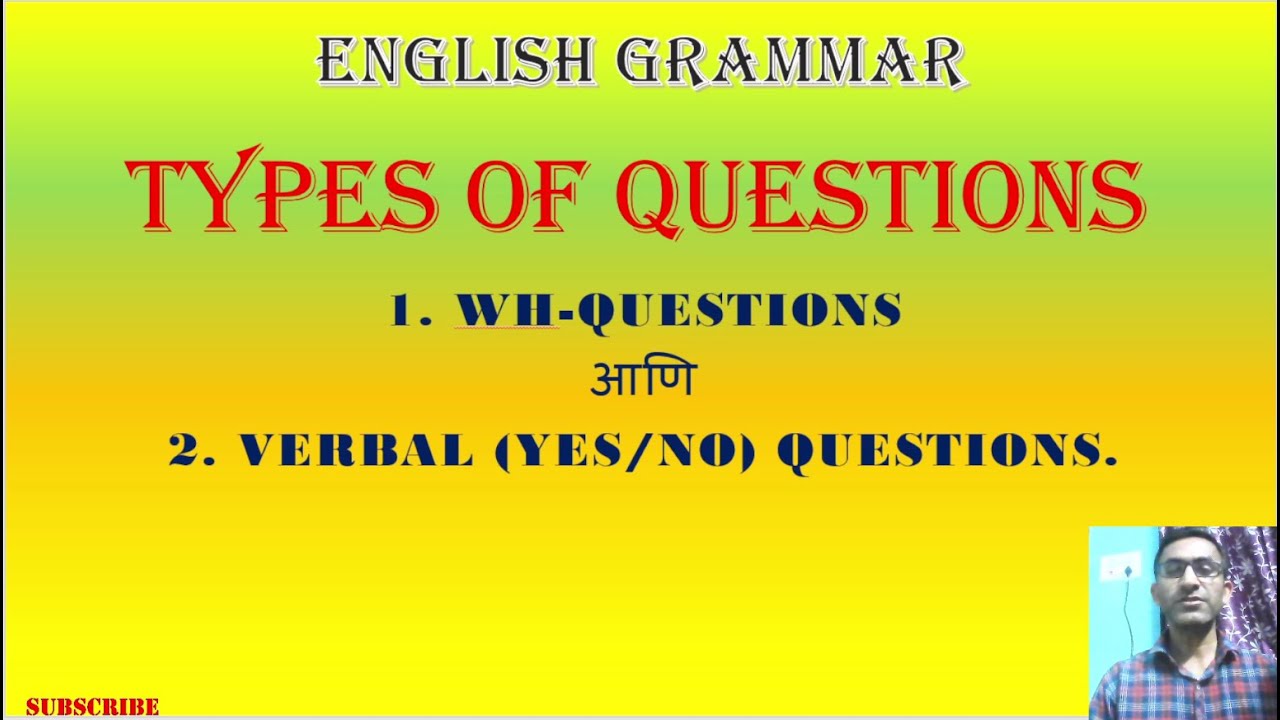Types of Questions | Verbal Questions and Wh-Questions | Basic English Grammar in Marathi