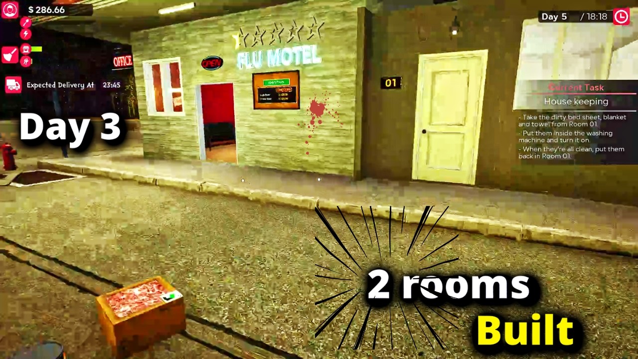 I BUILT 2 ROOM HALF FURNISHED IN MOTEL MANAGER SIMULATOR - DAY 3
