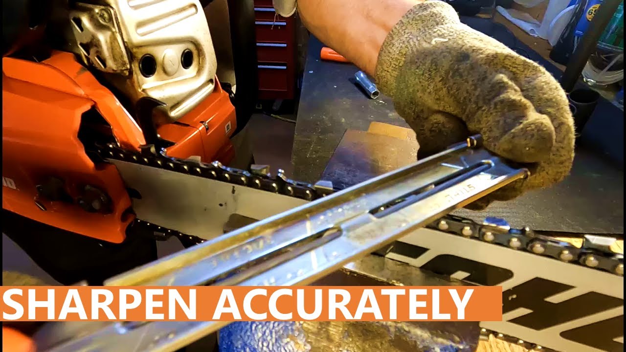 38 - How to sharpen a chainsaw using a file guide