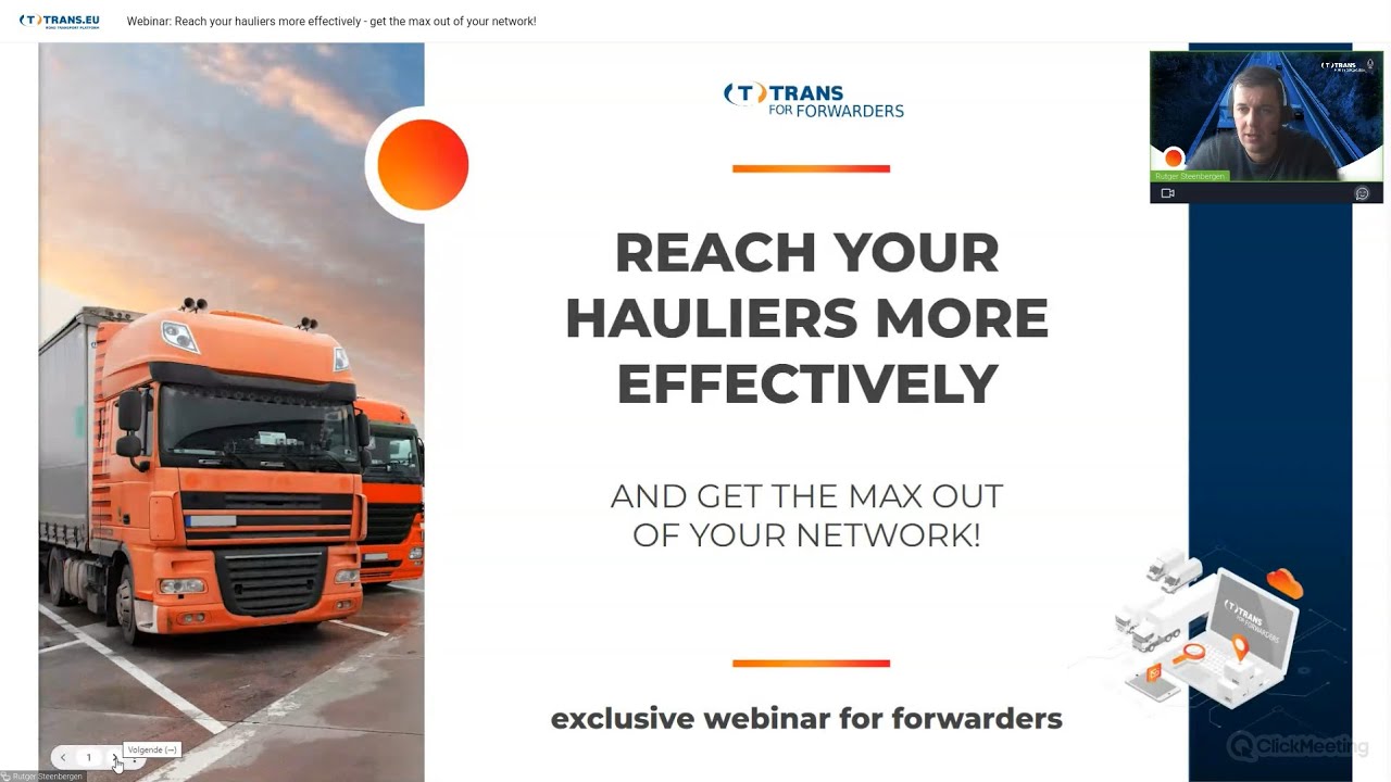 How can freight forwarders quickly reach carriers to expand transport capacity? | Trans.eu Webinar