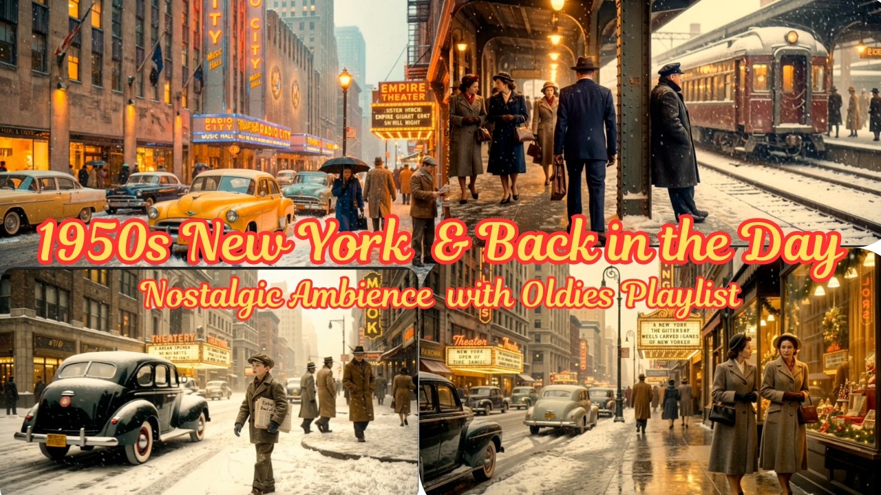 1950s New York Back in the Day 🗽 Nostalgic Oldies Jazz Playlist 🎷 Snowy Day in Daily Life❄️