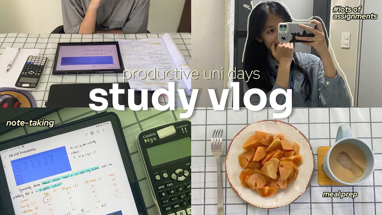 PRODUCTIVE study vlog 📚📑| waking up at 5:00 AM, lots of note-taking, meal prep, uni diaries