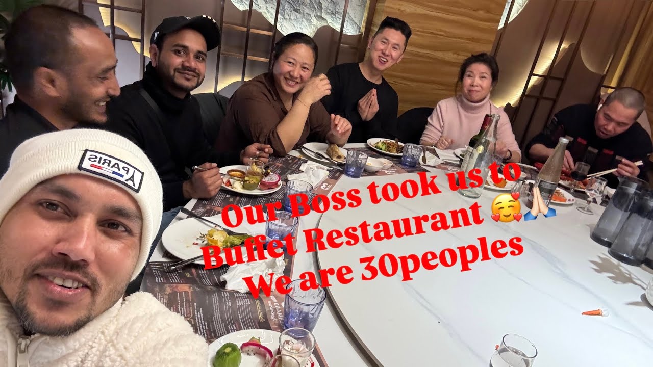 Our Boss took us to Buffet Restaurant 🥰We are 30 peoples total#tibetanvlogger#tibetanyoutuber