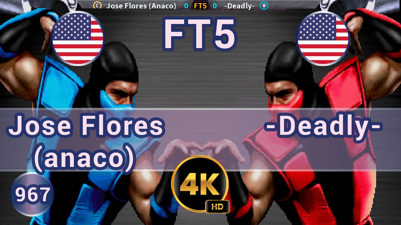 UMK3 - 🇺🇸 Jose Flores (Anaco) vs -Deadly- 🇺🇸 FT5/ 4K 60 FPS #umk3 #team99hits #t99h #fightcade