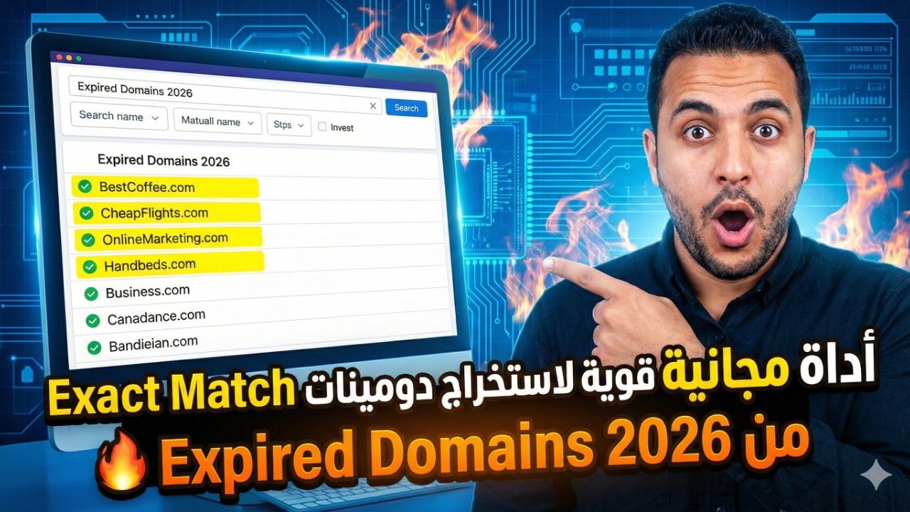 أداة مجانية قوية لاستخراج دومينات Exact Match من  2026 Expired Domains 🔥