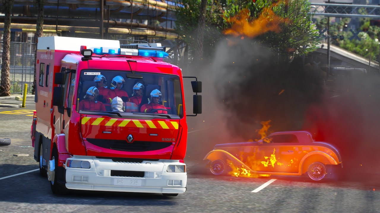 [GTA 5] ACCIDENTS, INCENDIE ET SECOURS A PERSONNE AVEC LES POMPIERS DE PARIS🔥 | BSPP #99