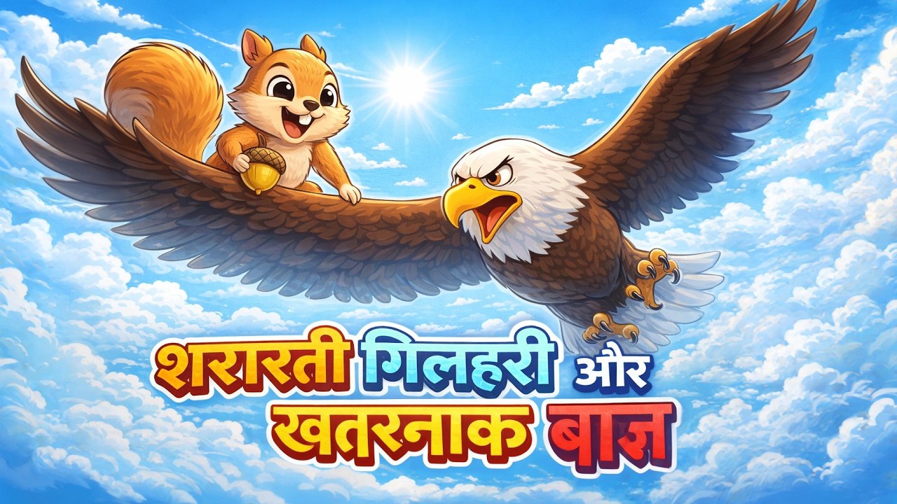 शरारती गिलहरी और खतरनाक बाज | Hindi Moral Story for Kids | Hindi Kahani | Moral Bedtime Stories