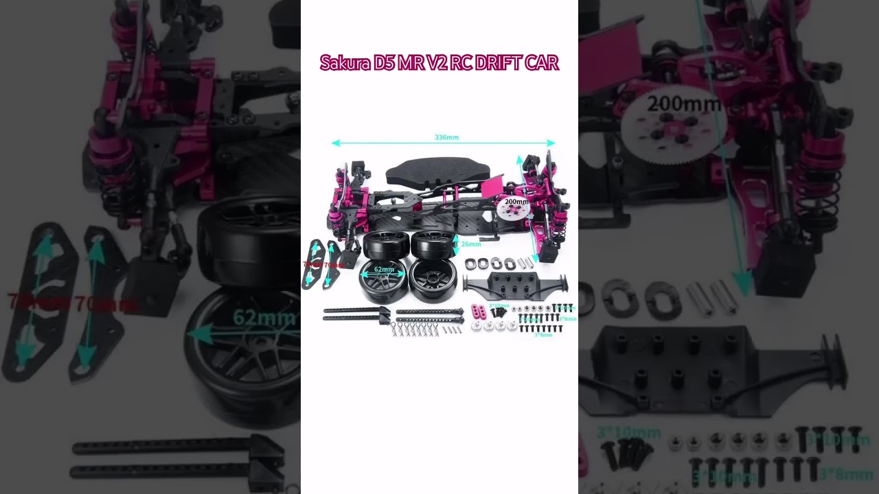 Alloy & CF 1/10 Chassis Sakura D5 MR V2 Frame Kit RC 2WD Drift Car Rear Drive 