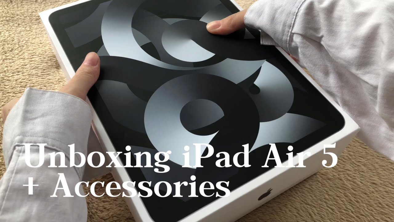 [ENG] Unboxing iPad Air 5 (Space Grey, 256 GB, WiFi Only)✨+ Accessories (Pen, Keyboard, etc)🍄| ASMR