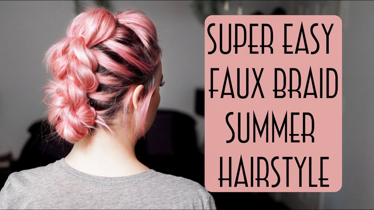 Easier then it looks! FAUX BRAID Summer Hairstyle!! Bubble Braid updo for busy SAHM