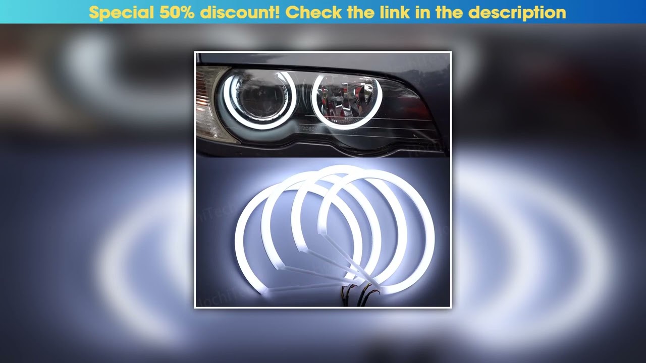 Must Buy WHITE  LED Headlight Halo Angel Demon Eyes Kit angel eyes light for BMW 3 series E46 sedan