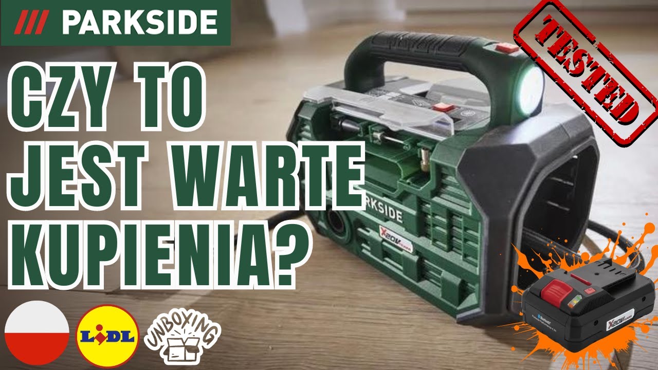 AKUMULATOROWA SPRĘŻARKA I POMPKA 20 V Parkside PKA 20-Li C3 POLSKA POLSKI LIDL