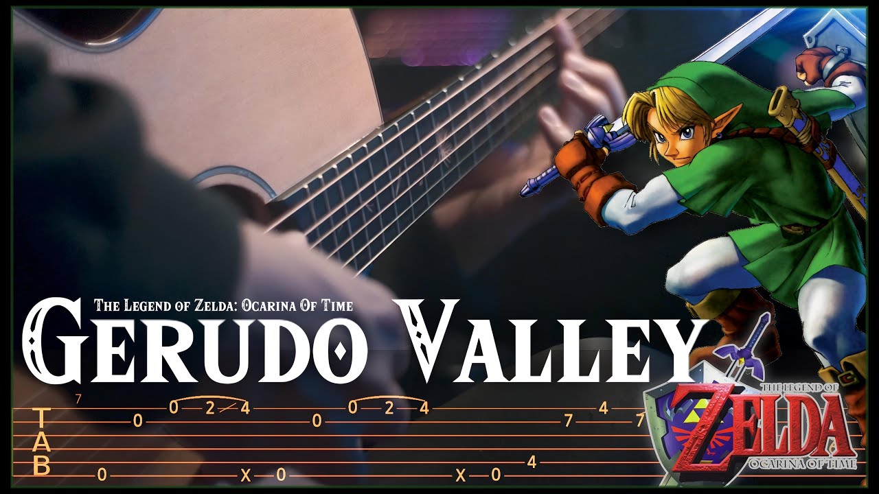 how to play GERUDO VALLEY on FINGERSTYLE ACOUSTIC GUITAR [TAB/TUTORIAL]