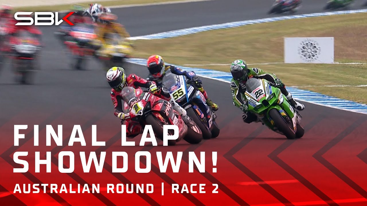 EPIC FINAL LAP⚔️ Lowes vs Bautista vs Locatelli on Race 2's last lap 🤯 | 2024 #AustralianWorldSBK 🇦🇺